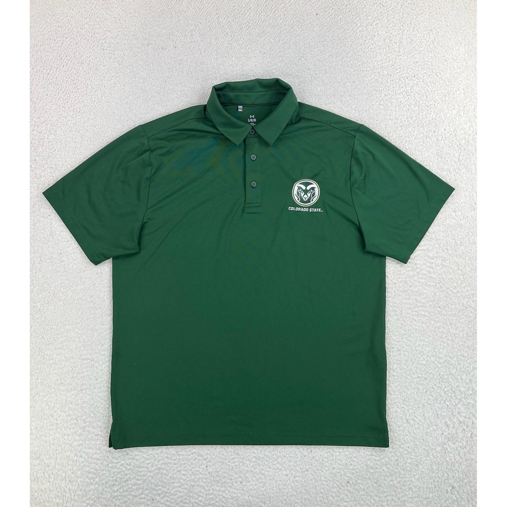 Colorado State Rams Polo Shirt Mens Large Green NCAA Football Under Armour